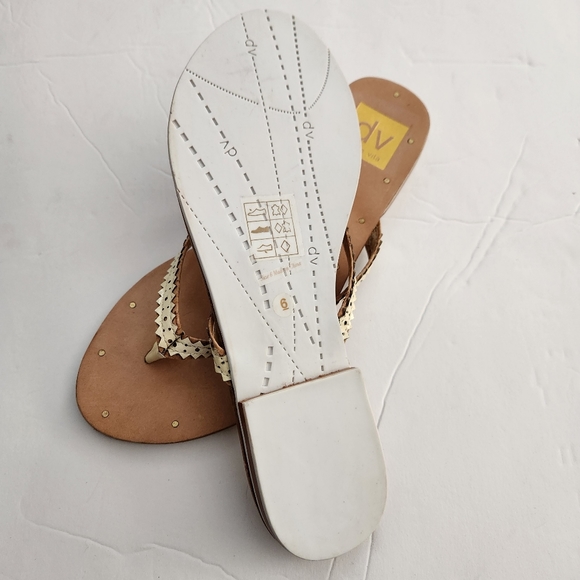 DOLCE VITA Women's Leather Slide on Sandals in Tan & Cream Size 6 NWOT      5006 - Picture 8 of 8